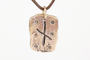 Rune Nauthiz, Bronze - Rune Amulet Pendant of Modesty, "N"