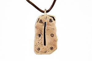 Rune Isa, Bronze - Amulette Pendentif Runique de confiance en soi, "I"
