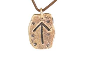 Rune Tiwaz, Bronze - Rune Amulet Pendant of Victory, "T"