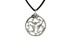 Small Roman Dolphin Pendant, Silver