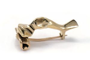Fibule Romaine En Forme De dauphin, bronze